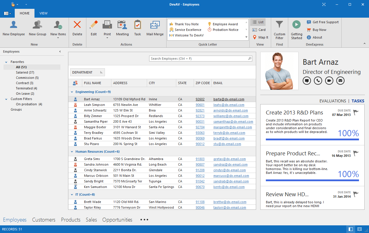 WinForms Controls in an Outlook-Inspired Desktop Application