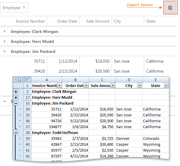 DevExpress DevExtreme Grid - Excel Export