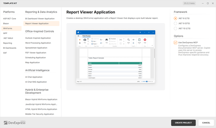 Report Viewer Application (Project Template) - DevExpress Reports