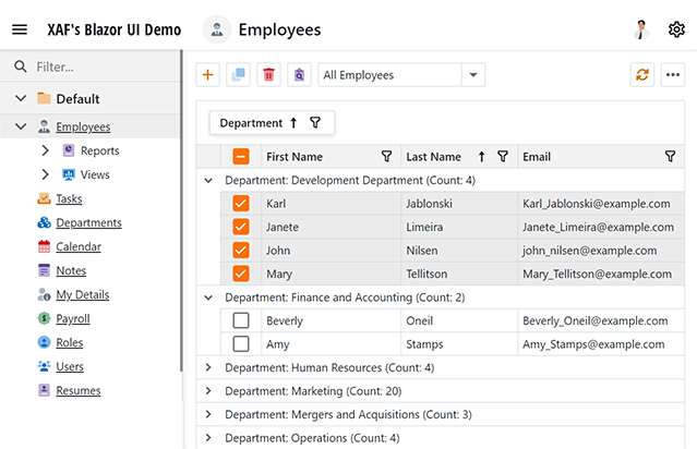 XAF Web and WinForms Desktop Applications