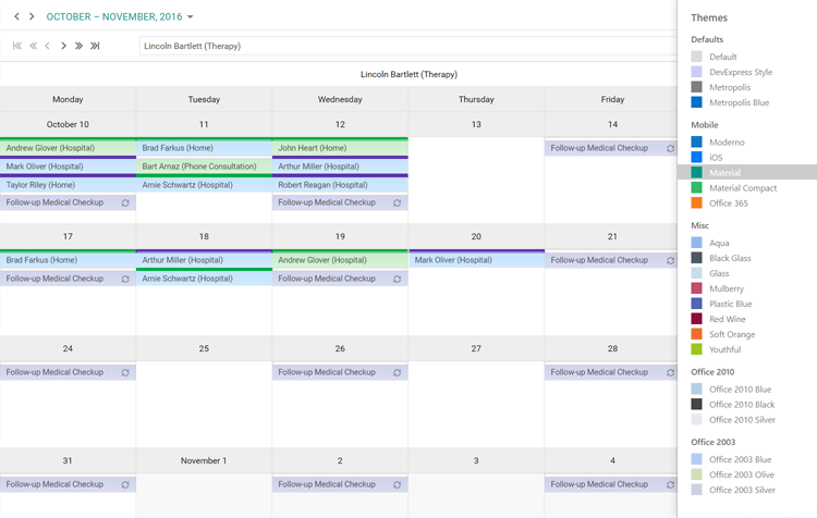 Elegant Web Themes - ASP.NET Scheduler Control | DevExpress