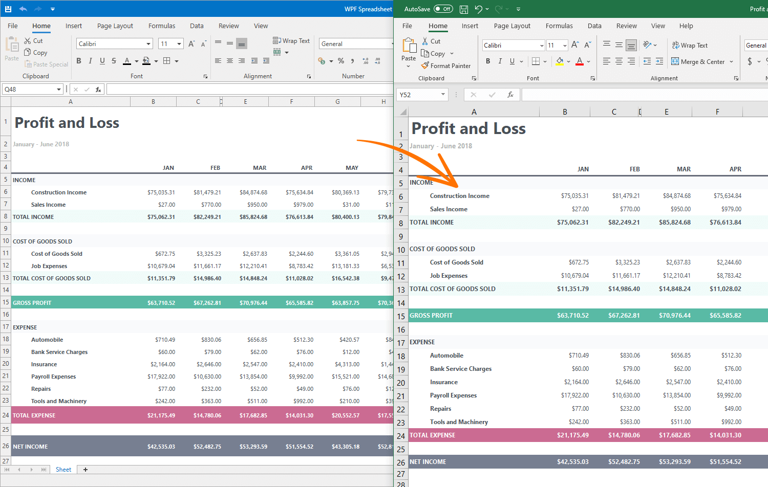 WPF Spreadsheet - Embeded Excel Viewer | DevExpress