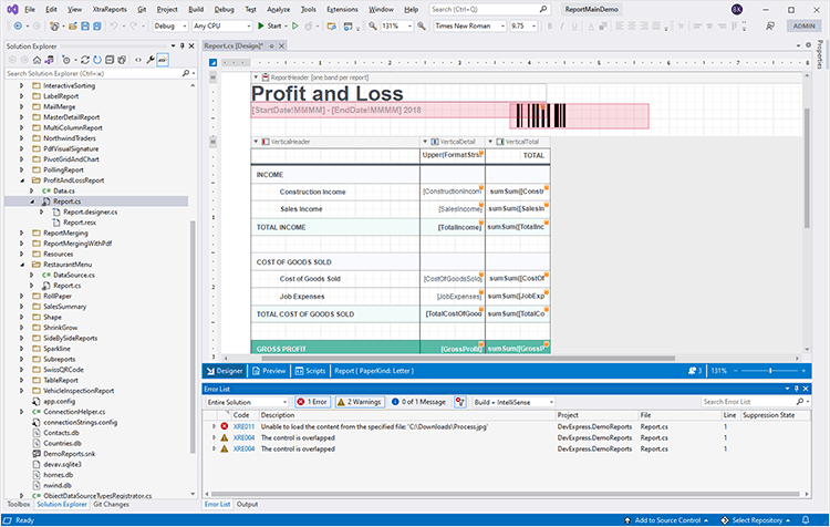 Report Design Analyzer - DevExpress Reporting