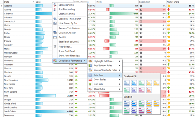 Excel Inspired Conditional Formatting