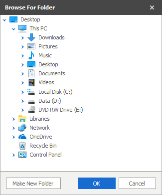 devexpress file browser winform