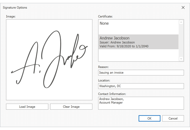 Document Viewer - Signature Options