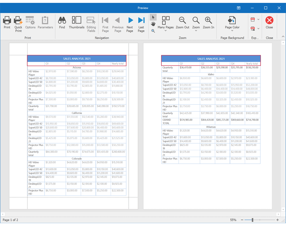 Repeat Row as Header - Office File API | DevExpress