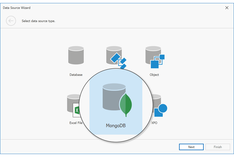 Data Source Wizard - Bind to MongoDB | DevExpress Reporting