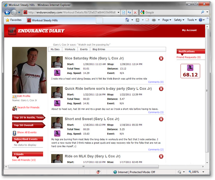 Endurance Diary Account Info Screenshot: DevExpress Case Study