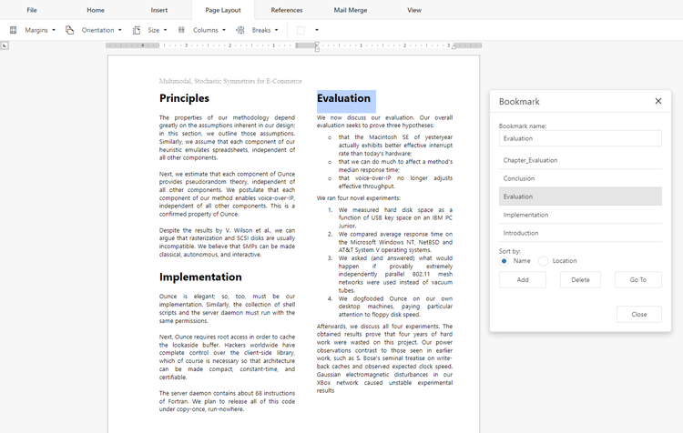 Page Layout and Document Navigation - ASP.NET Core Rich Text Editor | DevExpress