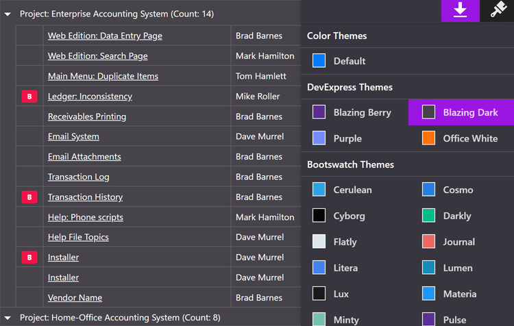 Blazor Data Grid Component - Appearance Customization, DevExpress