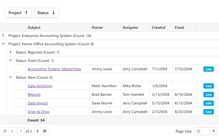 Data Sorting and Grouping - Blazor Data Grid Component | DevExpress