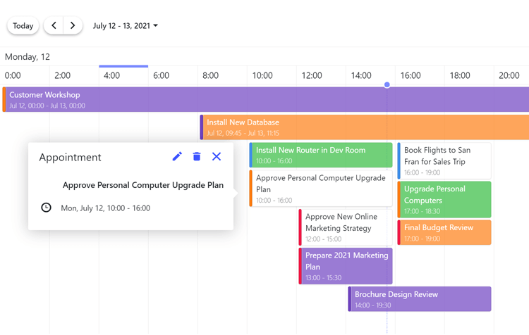 Blazor Scheduler Event Calendar DevExpress