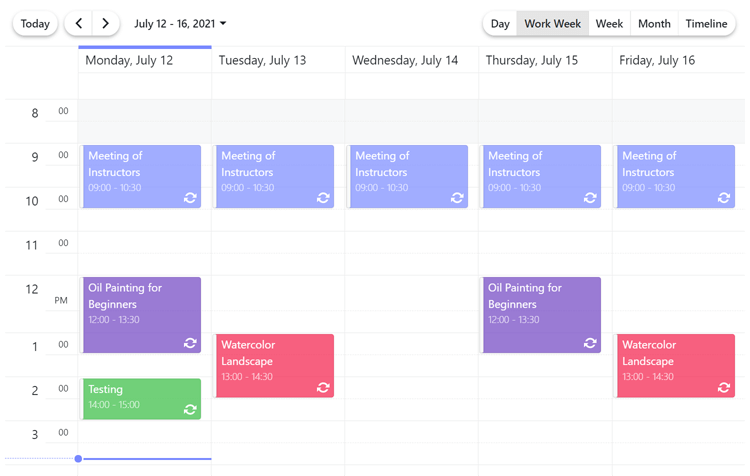 Blazor Scheduler Event Calendar DevExpress