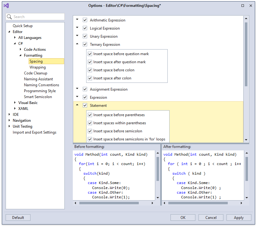 visual studio code format 2 spaces