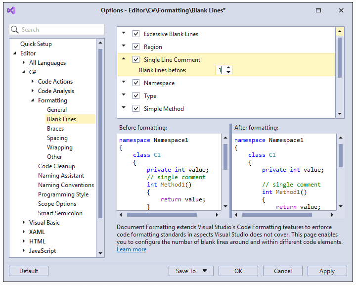 Code Formatting - Blank Lines