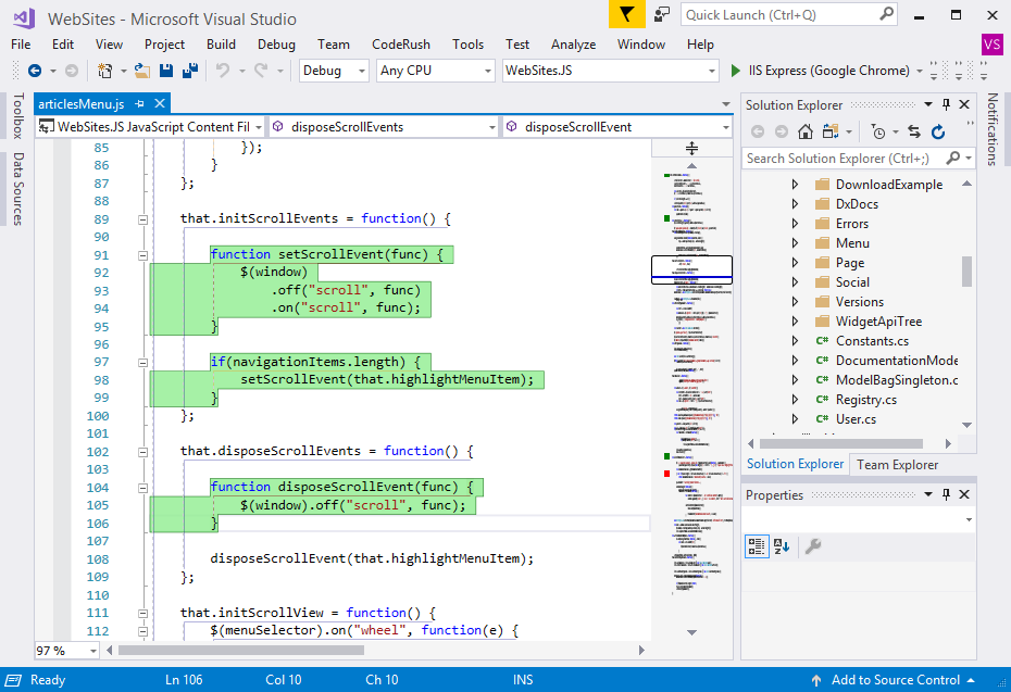 Simultaneous Selection of Multiple Code Blocks - JavaScript and TypeScript, CodeRush