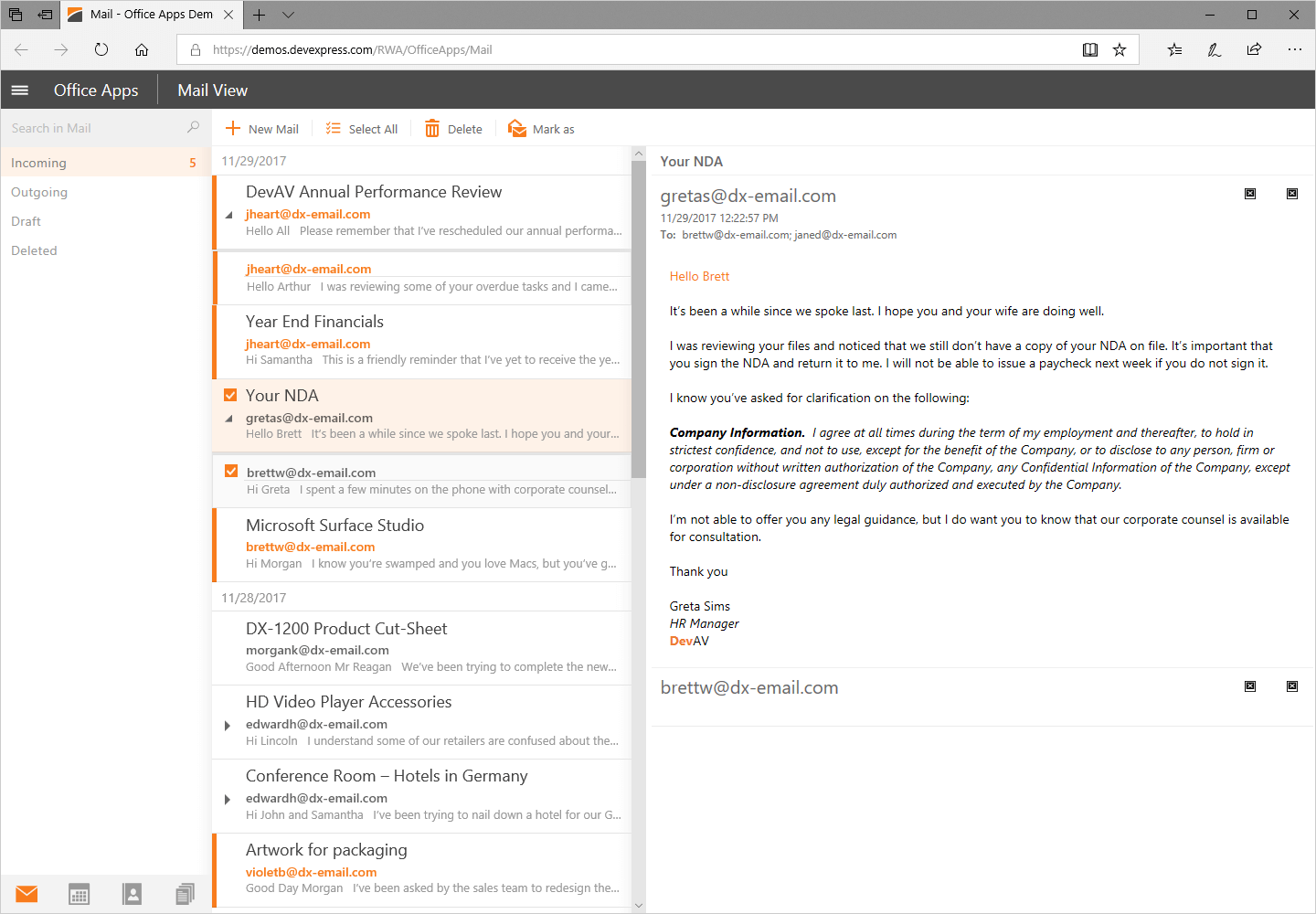 ASP.NET Office365 Theme - DevExpress