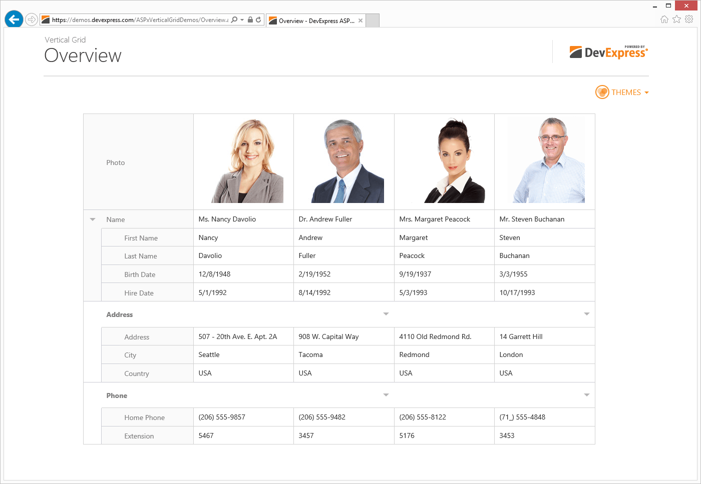 devexpress mvc gridview