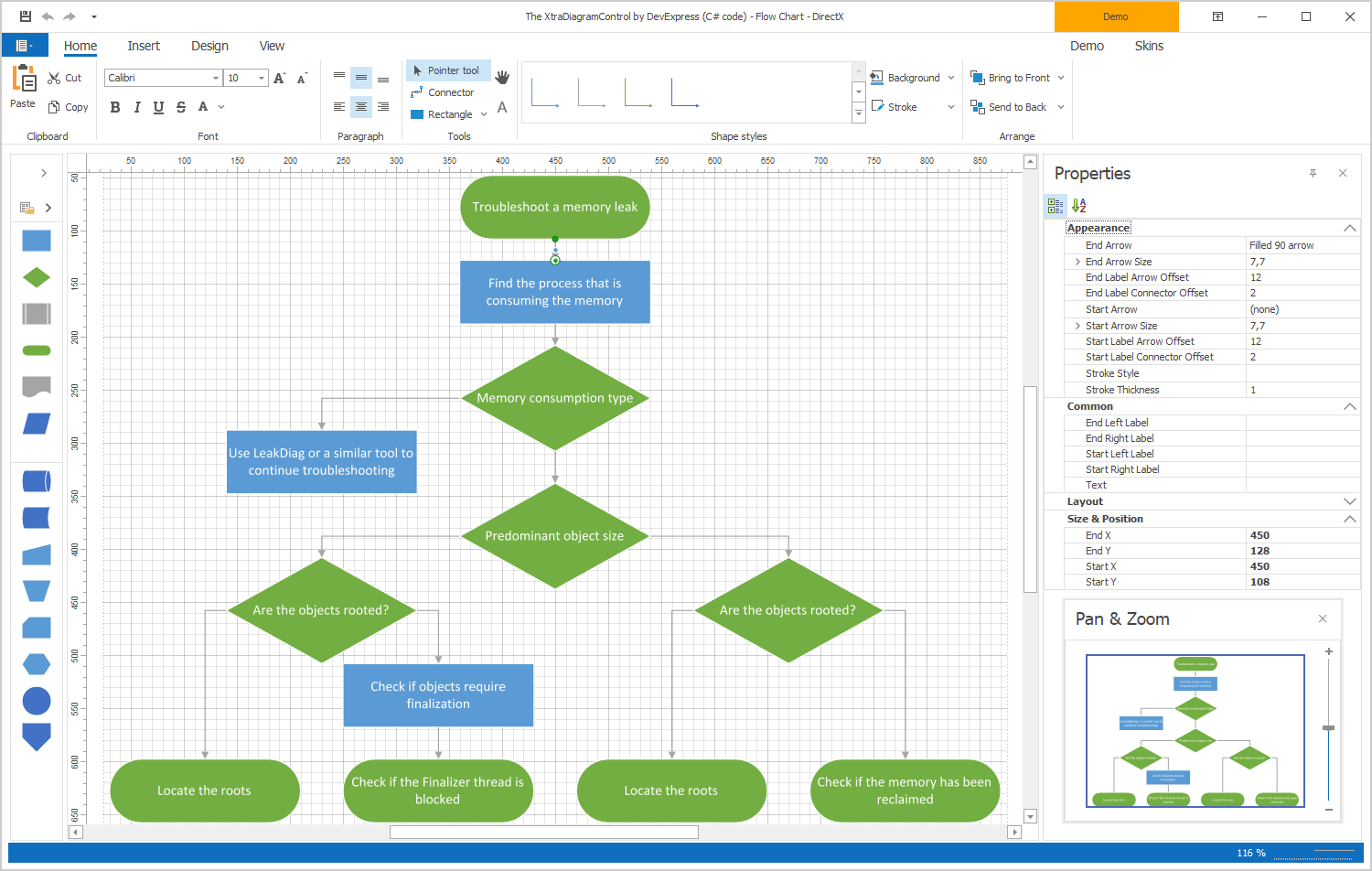 WinForms Diagram - Visio Drawing Live Editor for C# | DevExpress