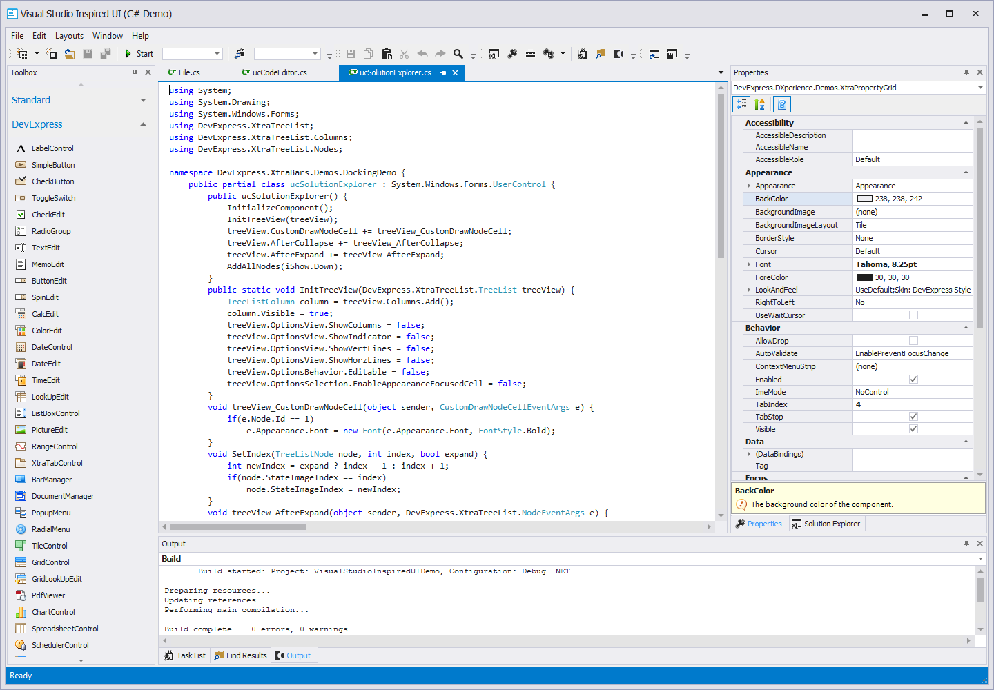 visual studio winforms editor