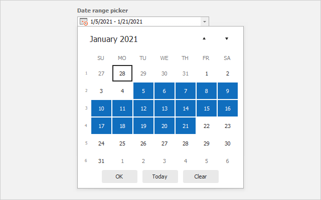 Winforms Datetime Picker Calendar Windows Forms Ui Devexpress