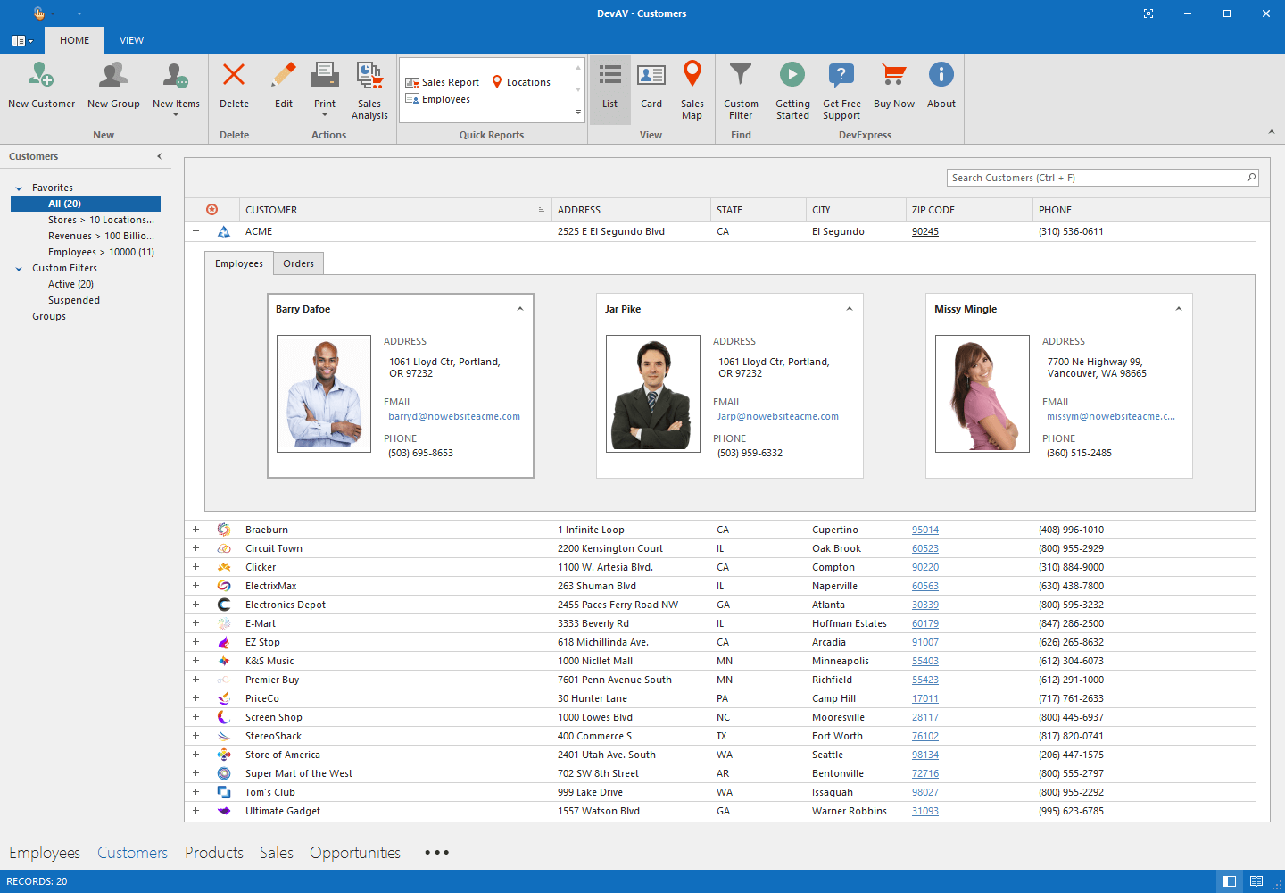 data grid active employee visual studio