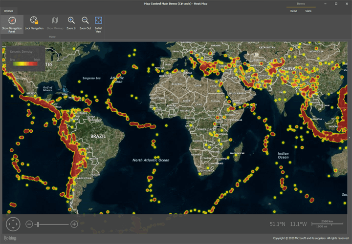 Heatmap - WinForms Map Control | DevExpress