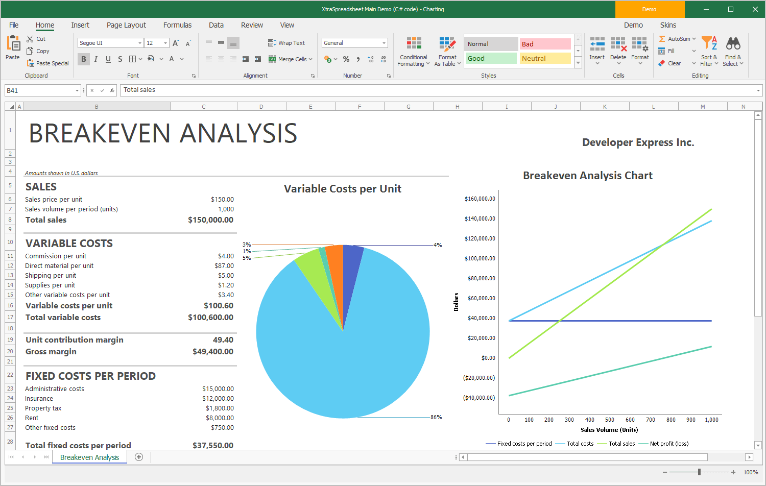 WinForms Spreadsheet Control | DevExpress