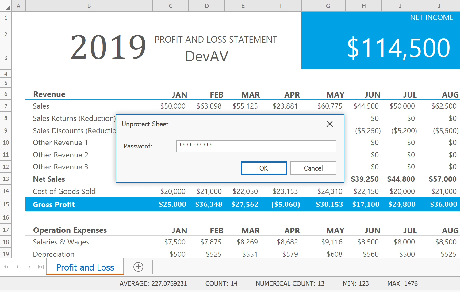 Worksheet Protection - WinForms Spreadsheet Control, DevExpress