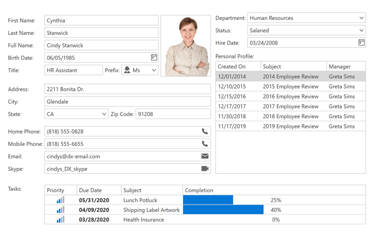 Data Forms - WPF Data Editors | DevExpress