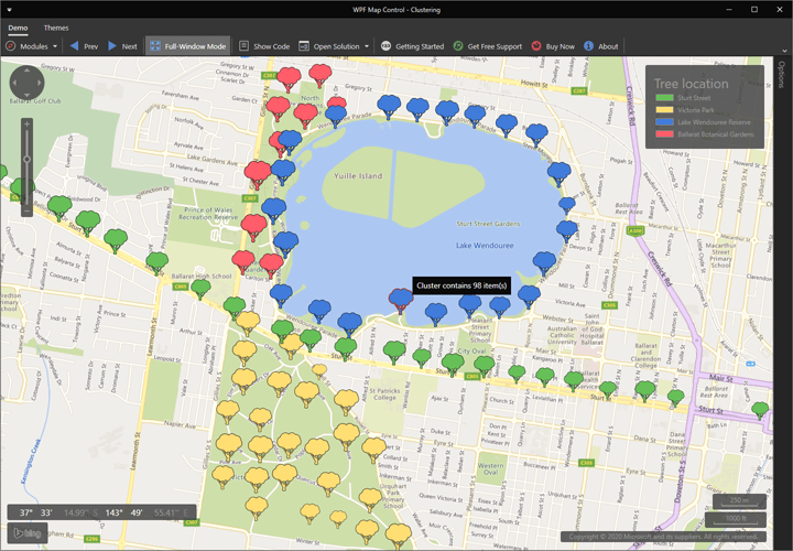 Clustering - WPF Map Control | DevExpress