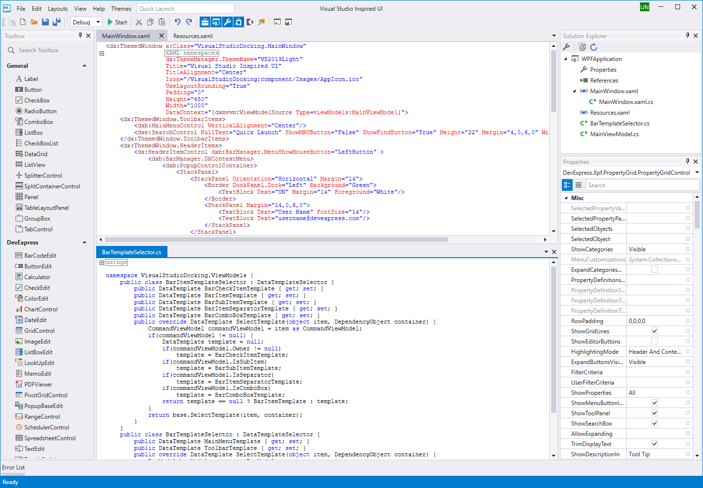 visual studio 2019 themes