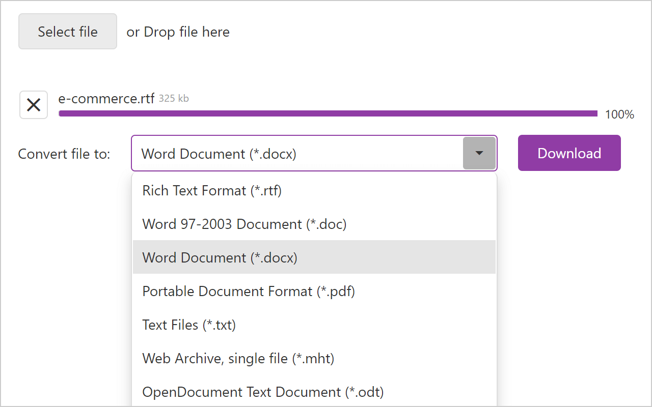 word rich text content control size