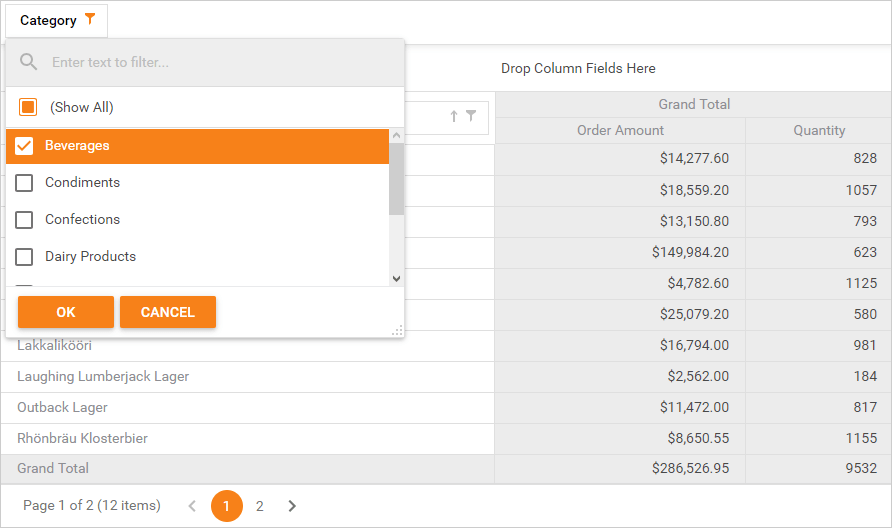 devexpress xamarin grid popup