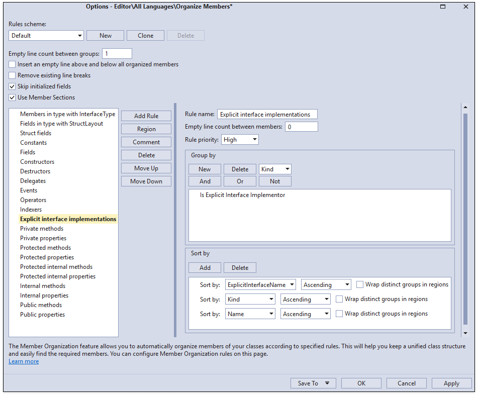 Organize Members - CodeRush, DevExpress