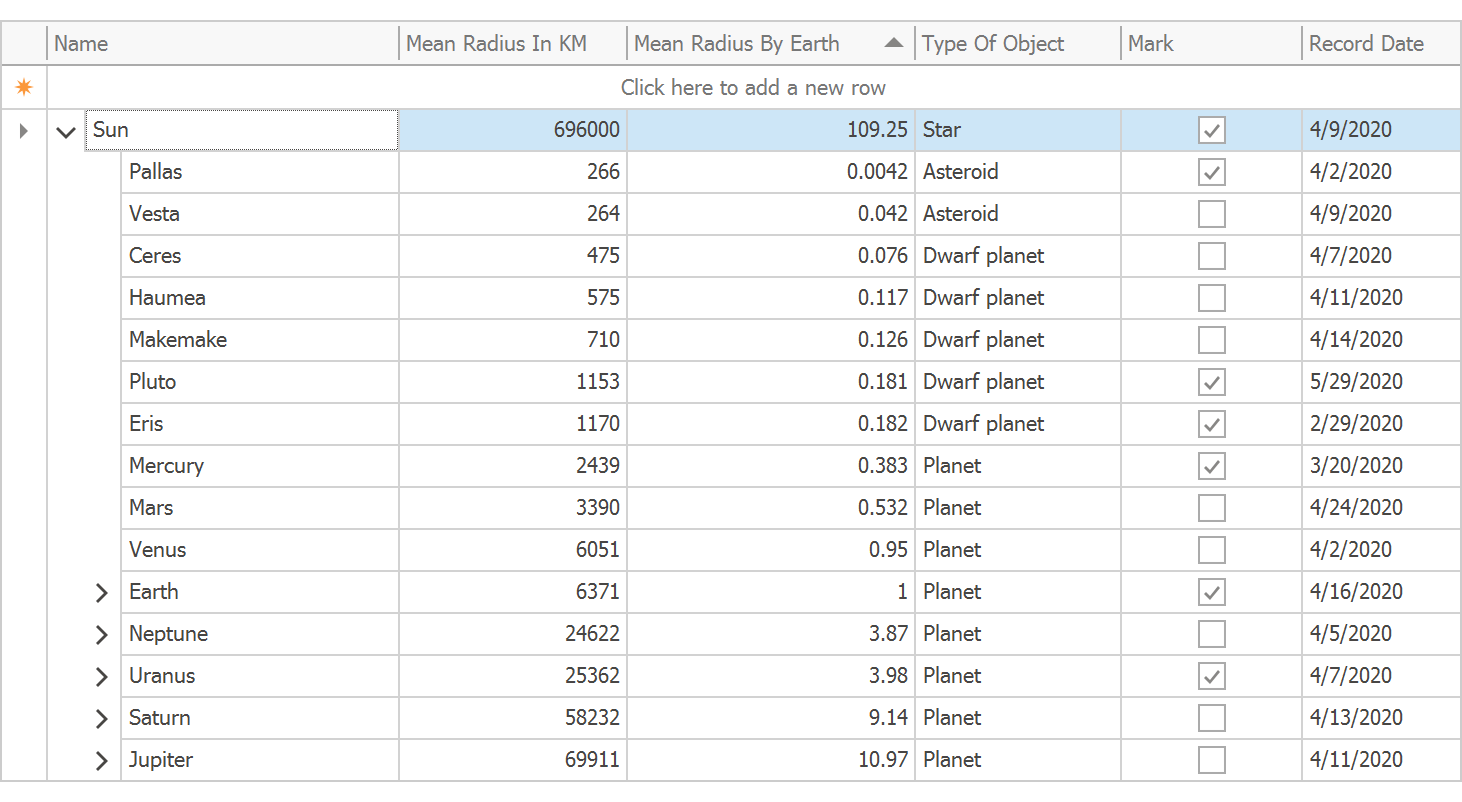 Items row. TREELIST DEVEXPRESS. Форма для редактирования данных в WINFORMS С DEVEXPRESS. BAREDITITEM DEVEXPRESS.