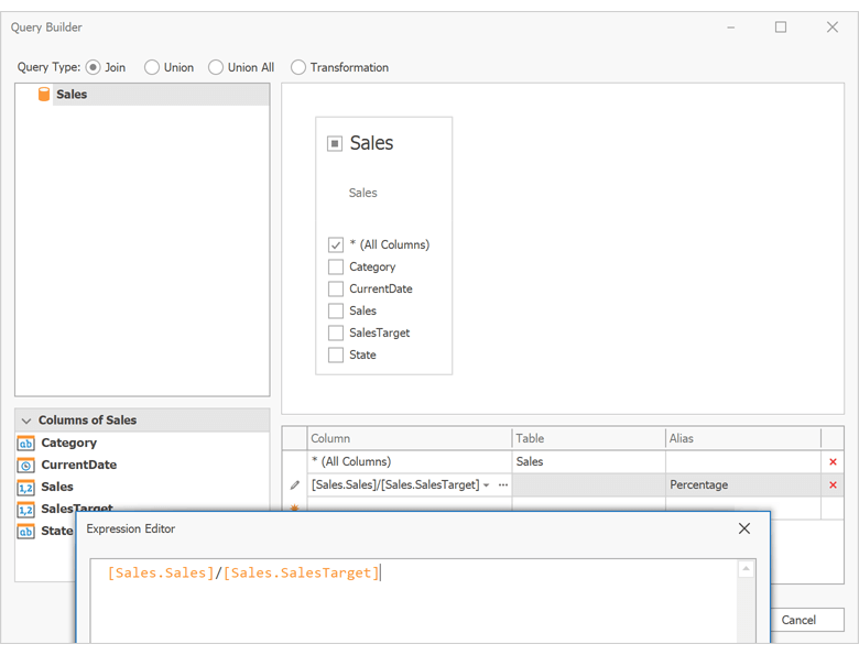 New Options for Join Federation Queries - Dashboard | DevExpress