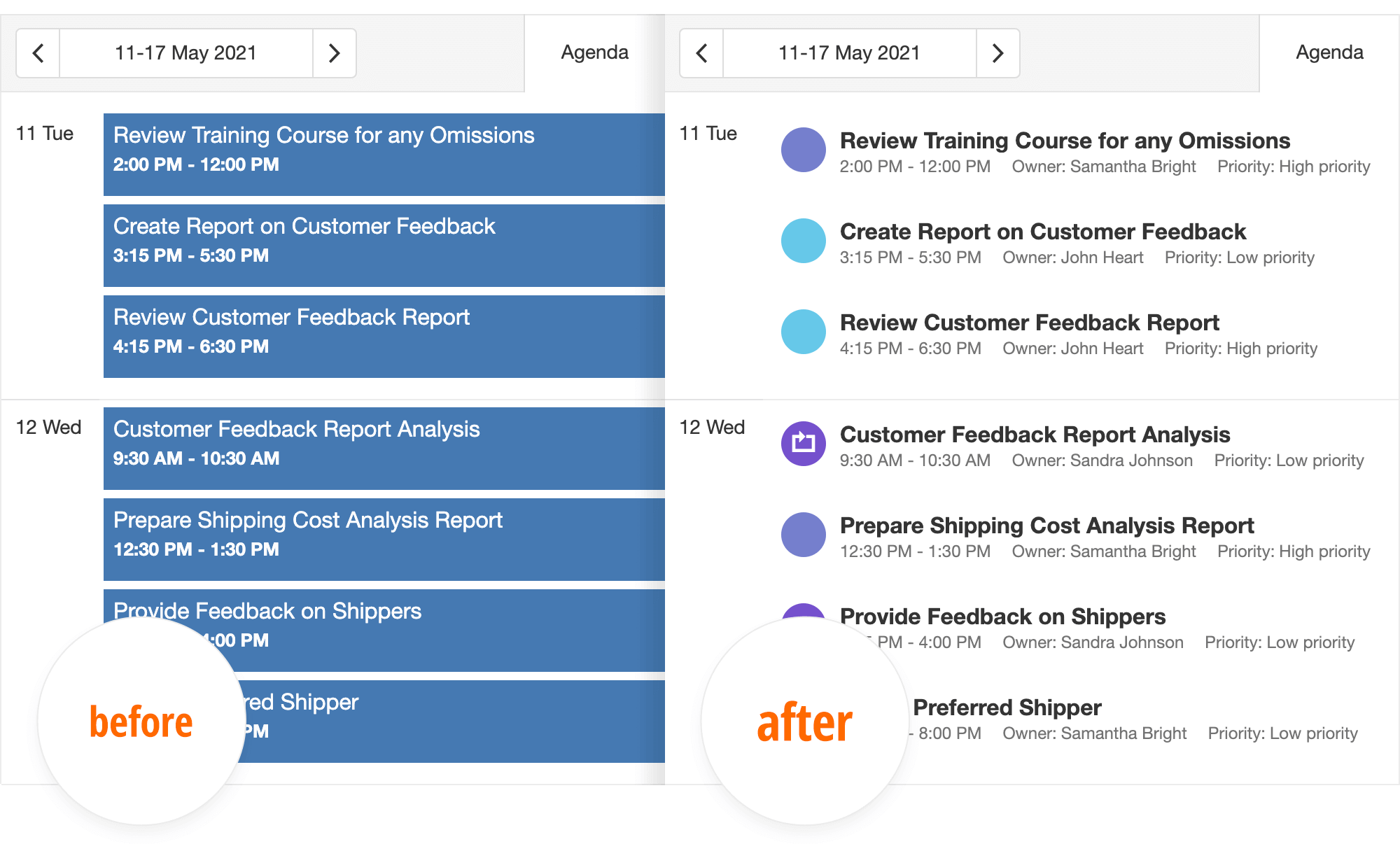 Agenda View - Scheduler for ASP.NET Core | DevExpress