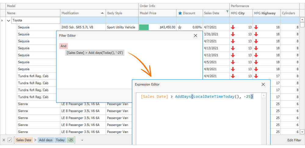 Filter Editor - Custom Expressions, WinForms UI | DevExpress