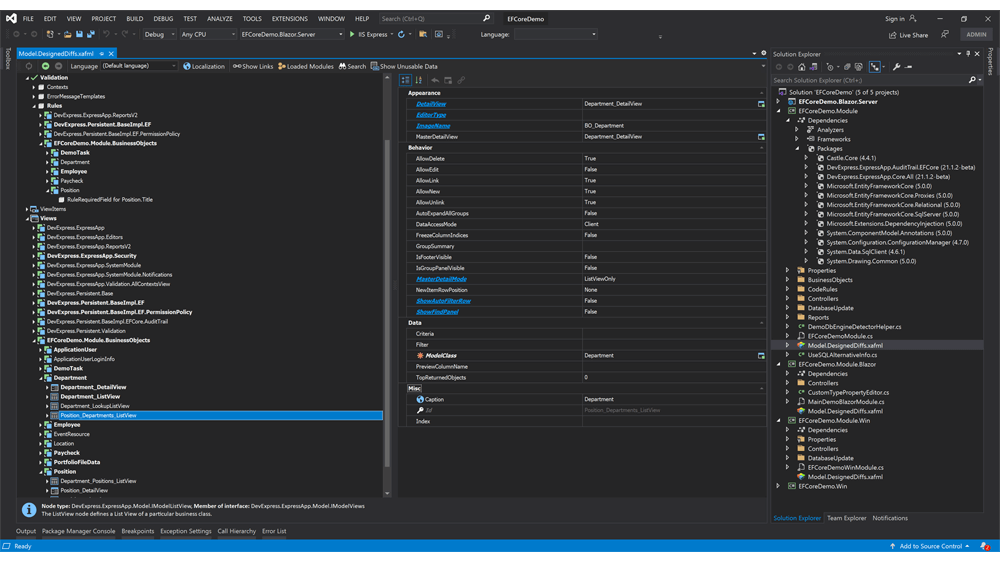 Model Editor for .NET Core - XAF | DevExpress