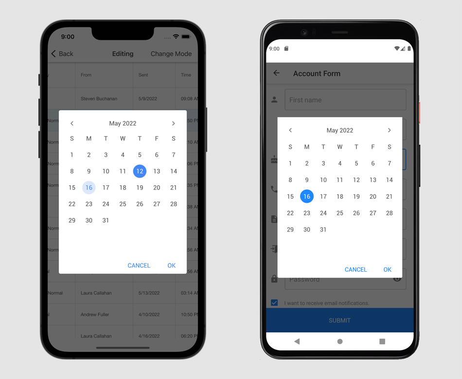 Date Picker - .NET MAUI & Xamarin Forms | DevExpress