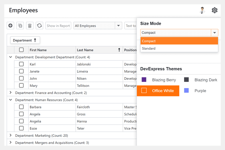 XAF Blazor App Compact Mode, DevExpress