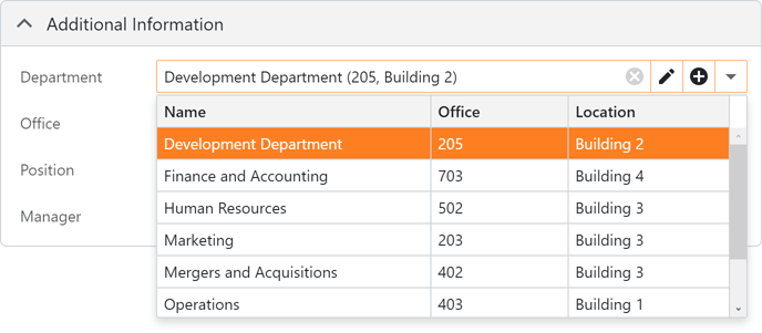 Multiple Columns in Lookup Property Editor - XAF for Blazor, DevExpress