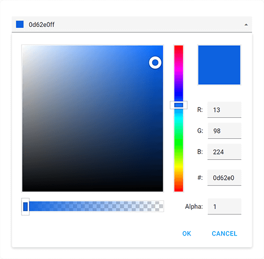 Hexadecimal 8-digit RGBA Format Support - DevExtreme ColorBox, DevExpress