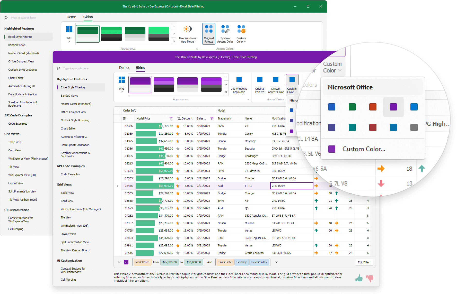 devexpress format rules