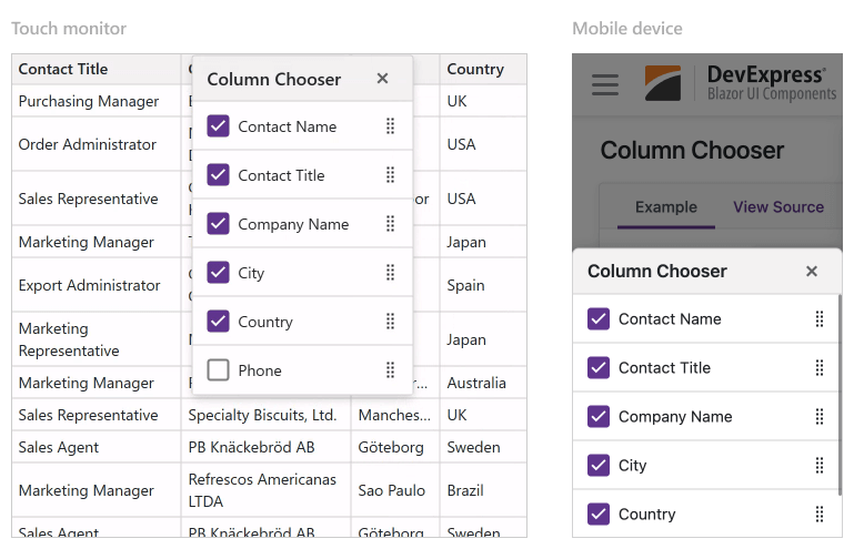 Adaptivity Enhancements - Blazor UI, DevExpress