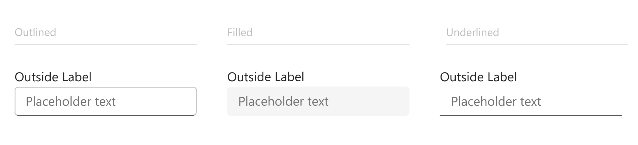 Outside Label Mode - JS Editors, DevExpress