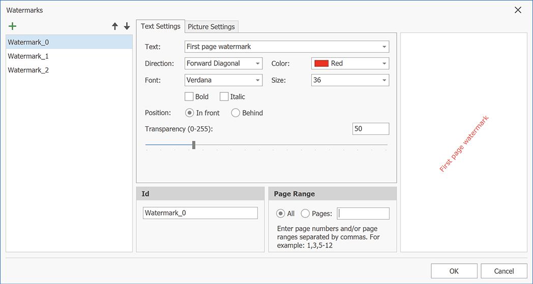 Watermarks - DevExpress Reporting