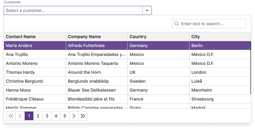 Blazor DropDown Box, DevExpress